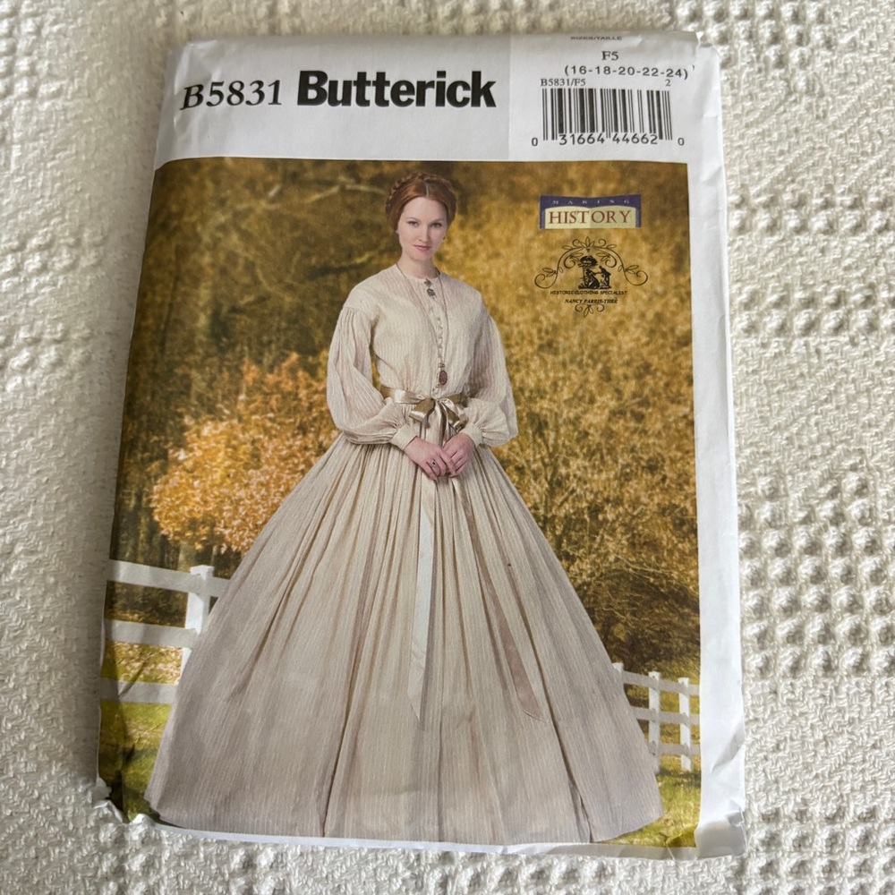 Butterick Making History Pattern B5831 for Misses’ Dress and Petticoat